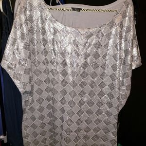 Torrid Silver Sequined Top